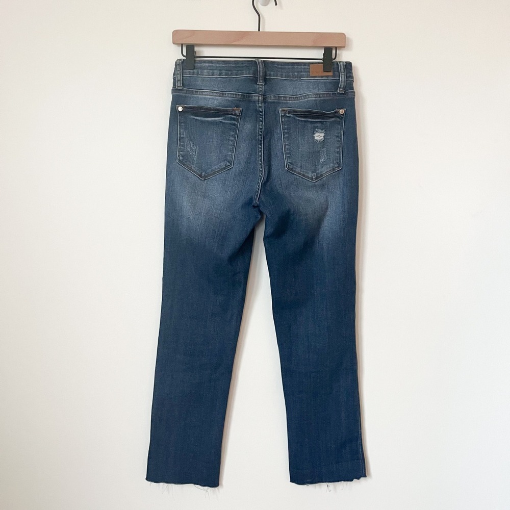 Judy Blue Straight Fit Distressed Denim Jeans Womens 28 Dark Wash Straight Leg - Picture 7 of 14